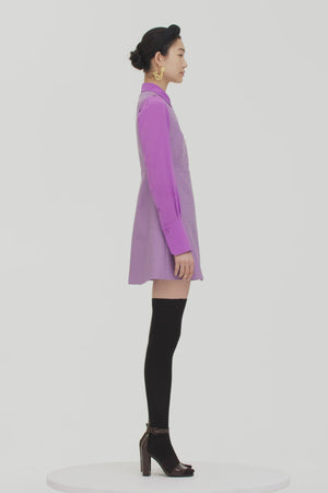 Robe courte brodée en tweed bio