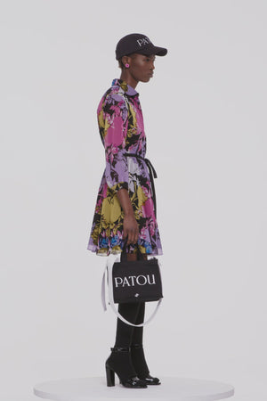 Floral skater dress in silk muslin
