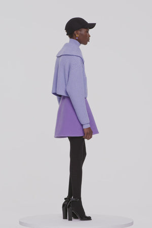 Maglione in lana a costine con zip