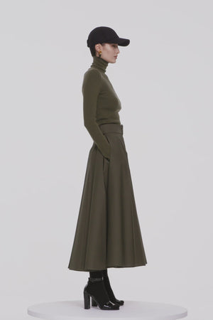 Jupe maxi plissée en coton bio