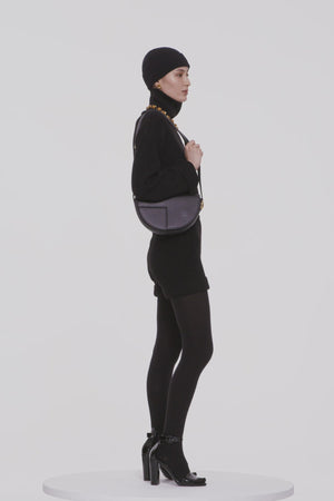 Rippstrick-Pullover mit Rollkragen aus Merinowolle