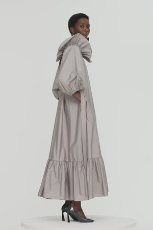 Maxi dress in eco-friendly faille