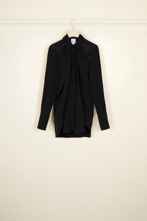 Iconic draped silk blouse