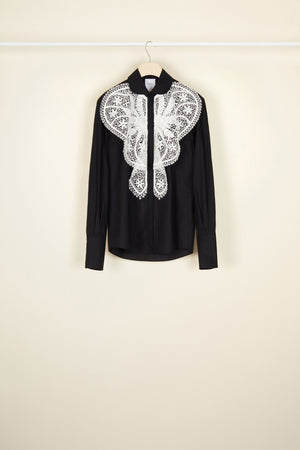 Lace bib shirt