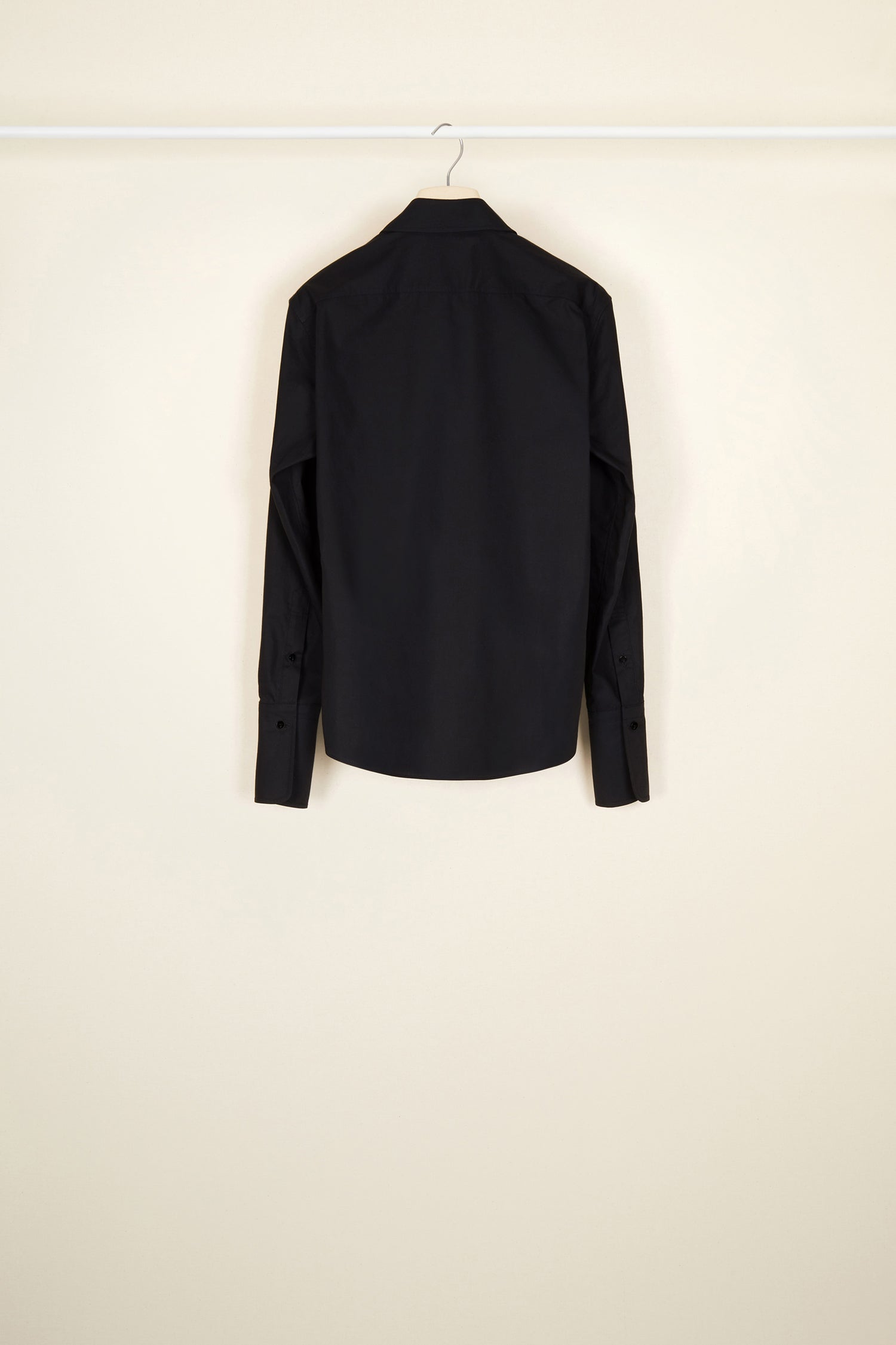 Patou - Lace bib shirt - Black - The sheer seduction of guipure lace.Black cotton poplin shirt with white floral lace bib at the front. Classic shirt collar and concealed button fastening. Buttoned cuffs. Brooch sold separately.
