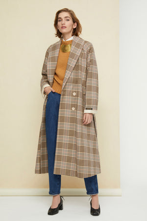 Tartan gabardine trenchcoat