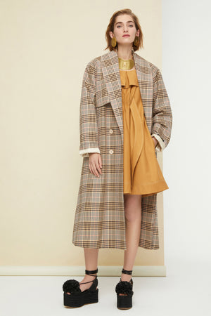 Tartan gabardine trenchcoat