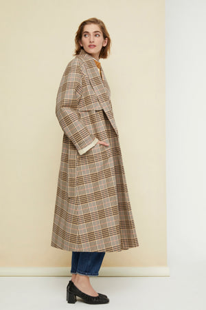 Tartan gabardine trenchcoat