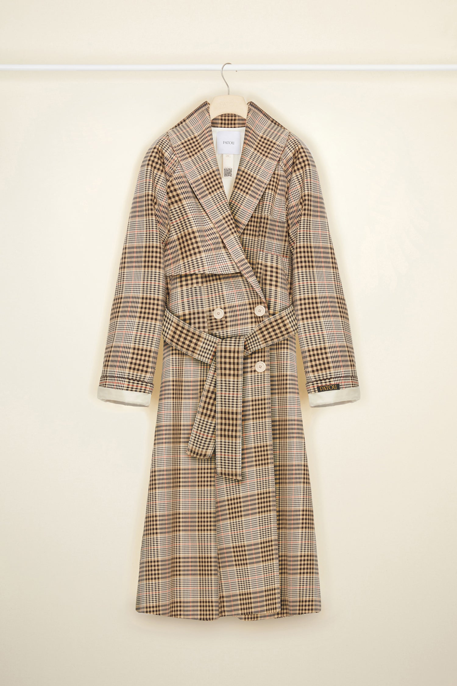 Patou - Tartan gabardine trenchcoat - Tartan - New tartan revamps a classic silhouette.Signature Patou trenchcoat in tartan cotton gabardine. Double-breasted style with a slight A-line silhouette. Button fastening and belted waist. Two pockets at the sides.
