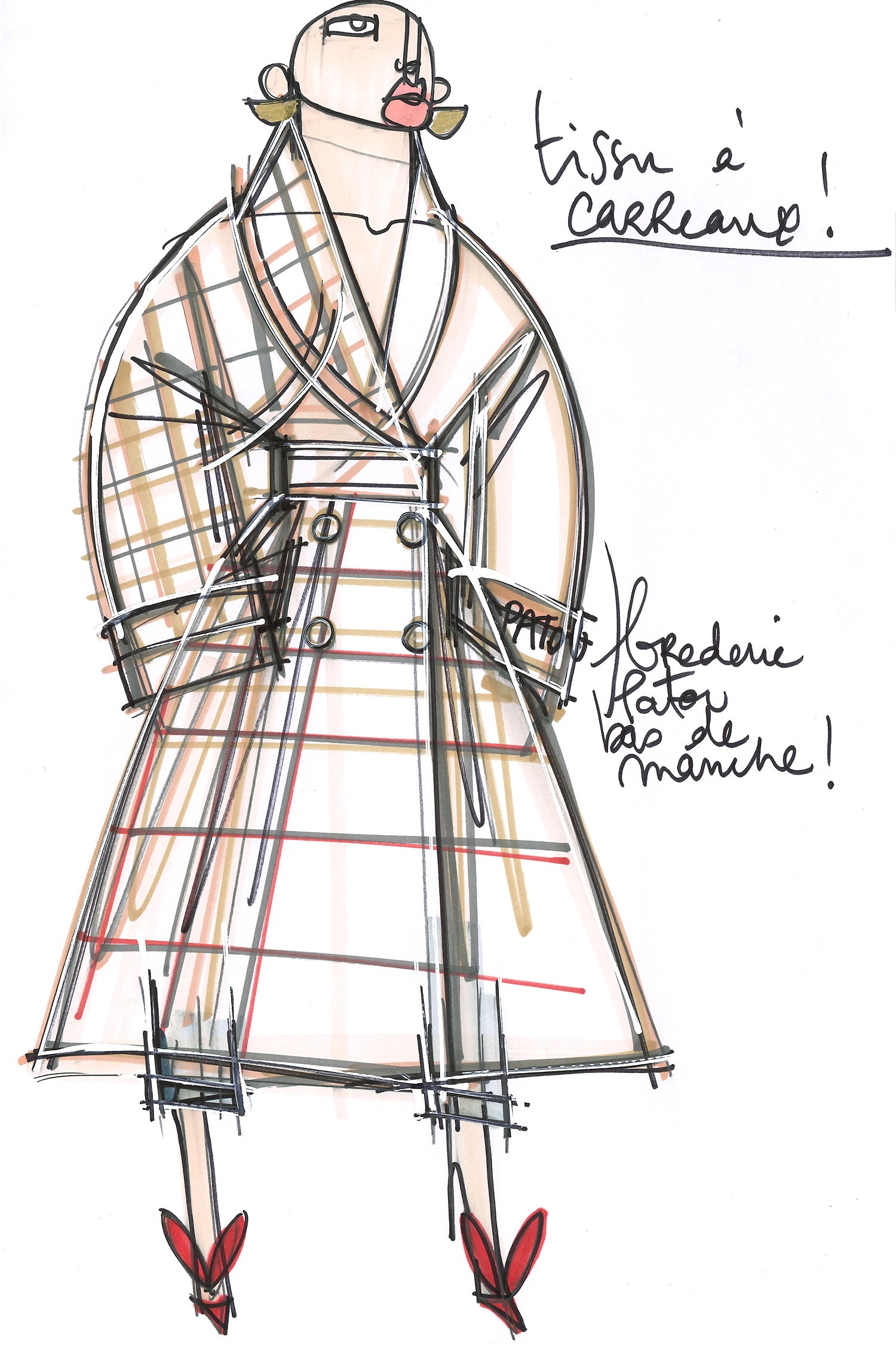 Patou - Tartan gabardine trenchcoat - Tartan - New tartan revamps a classic silhouette.Signature Patou trenchcoat in tartan cotton gabardine. Double-breasted style with a slight A-line silhouette. Button fastening and belted waist. Two pockets at the sides.