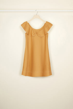 Frilly herringbone cotton minidress