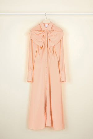 Robe midi à col noeud