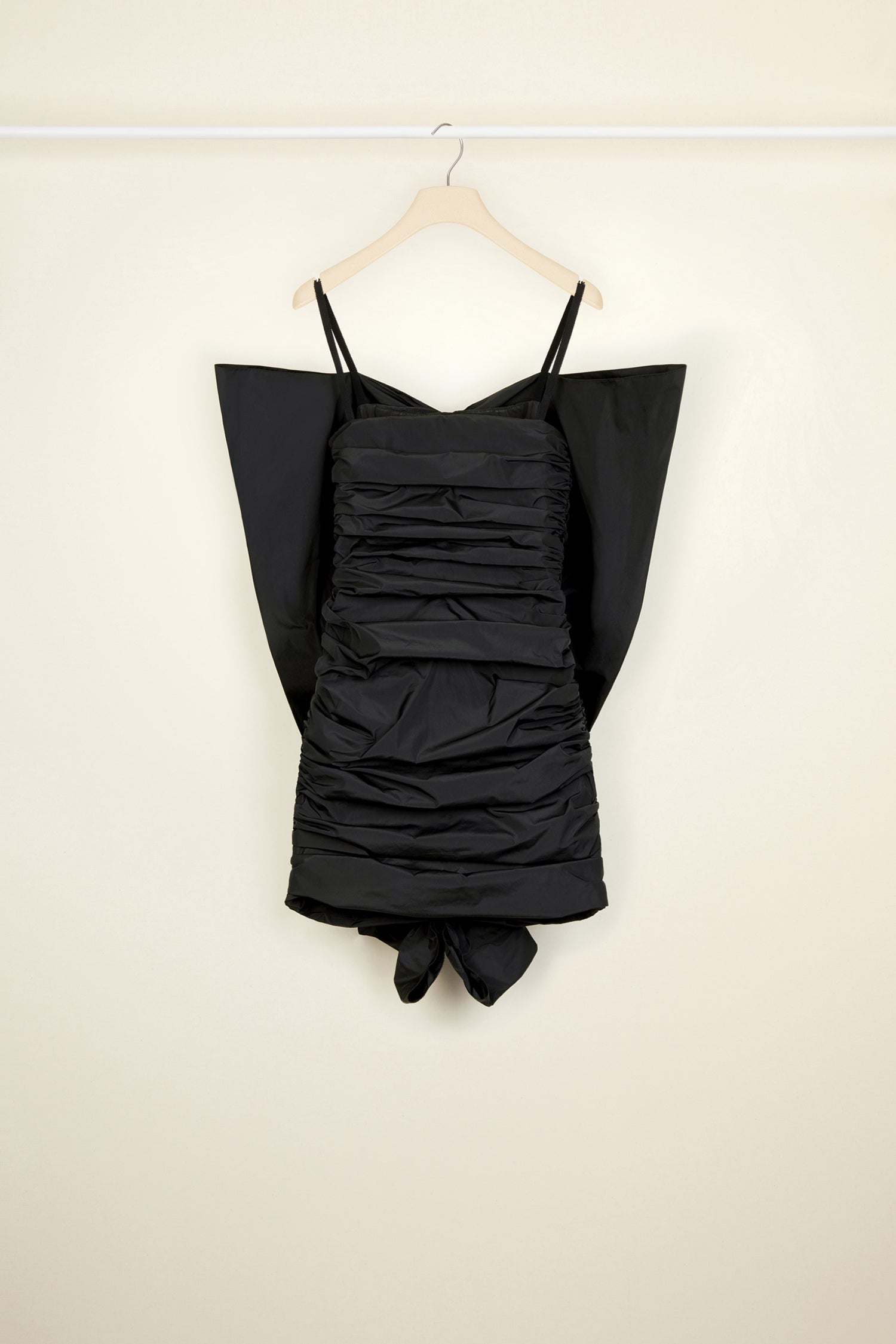Patou - Butterfly faille dress - Black - Mademoiselle Butterfly. Black eco-conscious faille dress. Fitted ruched silhouette with butterfly design at the front. Sweetheart neckline, thin straps. Zip fastening at the side.