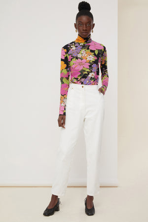 Sheer floral tattoo top