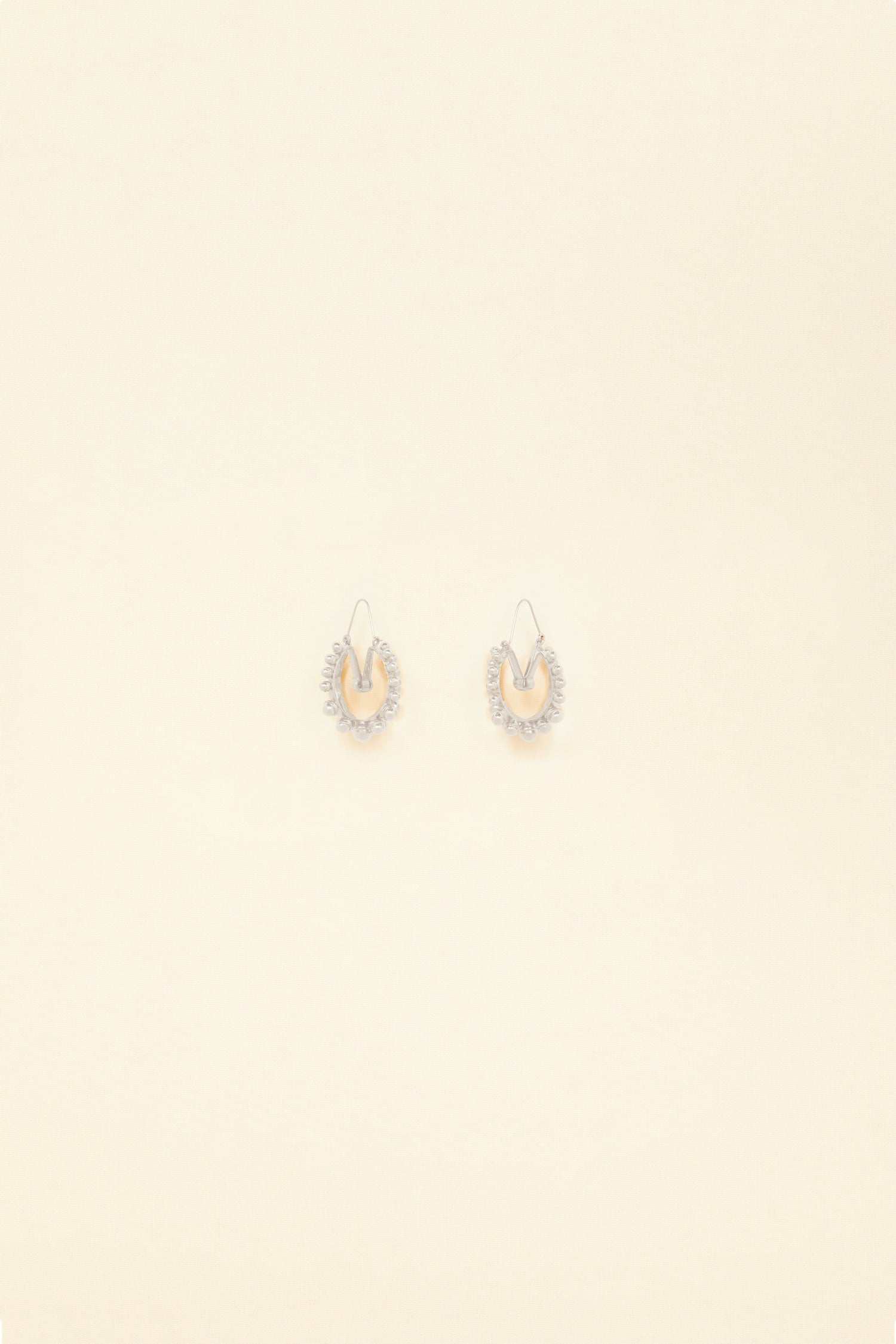 Patou - Silver brass and pearl hoop earrings - Silver - Pearls or nothing.Silver-plated brass hoop earrings with pearl embellishments.