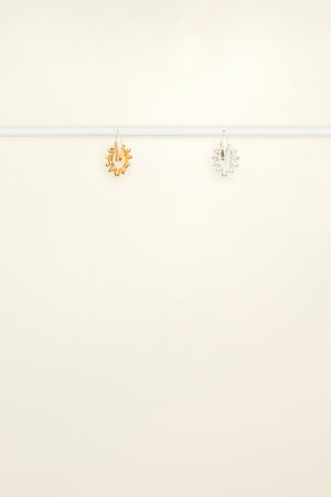 Two-tone pearl hoop earrings
