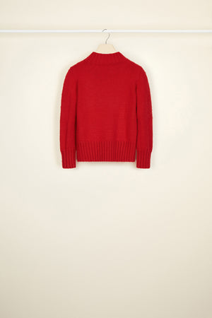 Cropped intarsia logo jumper