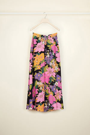 Printed crepe midi skirt