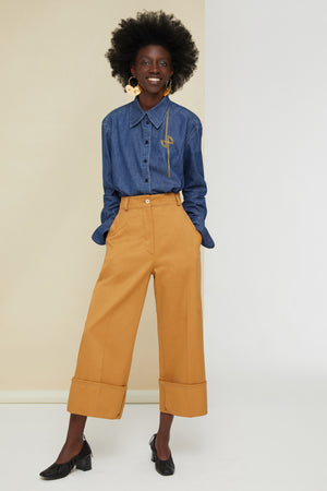 Iconic herringbone cotton trousers