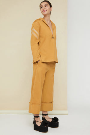 Iconic herringbone cotton trousers