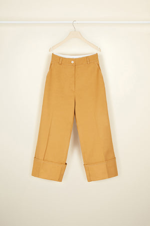Iconic herringbone cotton trousers