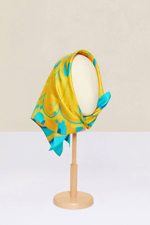 Floral print silk foulard