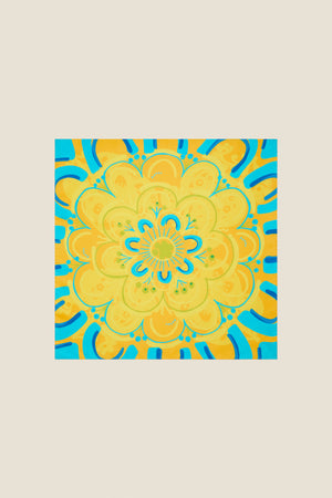 Floral print silk foulard