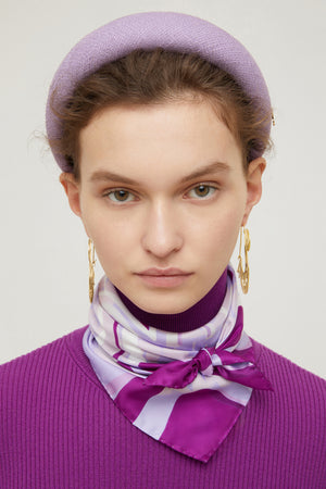 Floral print silk foulard