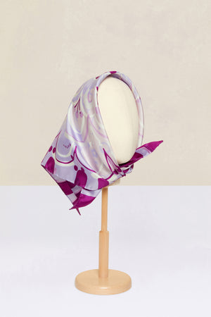 Floral print silk foulard