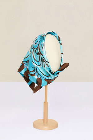 Floral print silk foulard