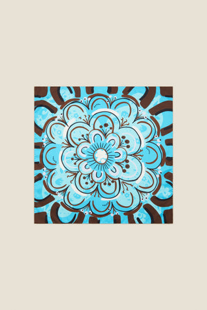 Floral print silk foulard