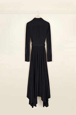 Vestito maxi plissettato in jersey ecosostenibile