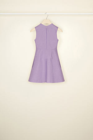 Robe courte brodée en tweed bio