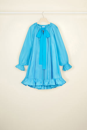 Vestito con collo a coulisse in faille ecosostenibile