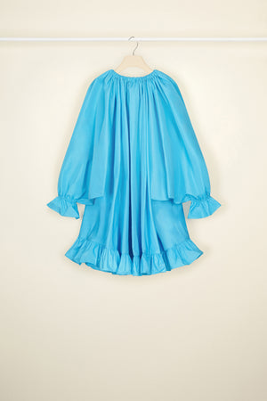 Vestito con collo a coulisse in faille ecosostenibile