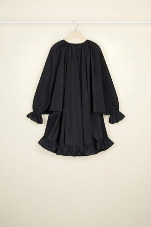Vestito con collo a coulisse in faille ecosostenibile