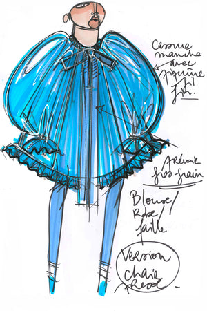 Robe à col coulissé en soie Habotai