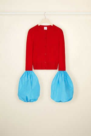 Cardigan in lana e cachemire con maniche rimovibili