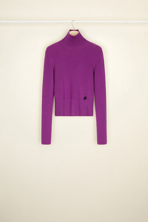 Pullover aus Rippstrick mit hohem Kragen