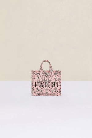 Small Patou canvas tote in printed organic cotton