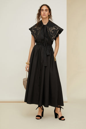 Embroidered collar in organic cotton