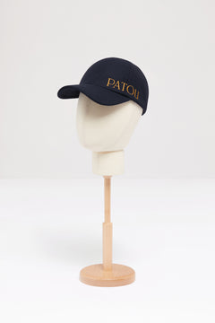 Casquette Patou brodée en laine et cachemire