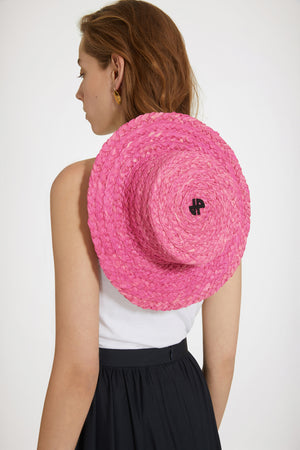 JP boater hat in raffia