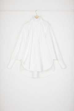 Bluse mit hohem Kragen aus Bio-Baumwolle