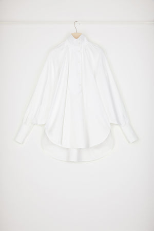High-neck blouse in organic cotton