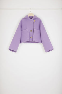 Cropped coat in double-faced wool