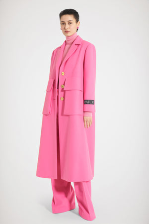 Manteau à maxi poches en laine et cachemire