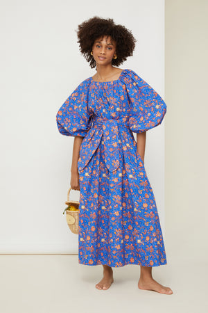 Robe longue en coton bio imprimé