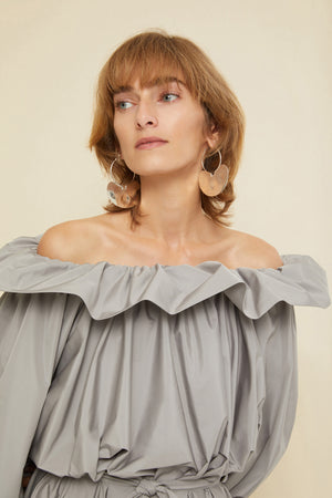 Maxi dress in eco-friendly faille