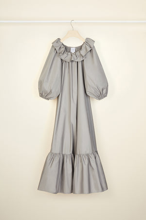 Maxi dress in eco-friendly faille